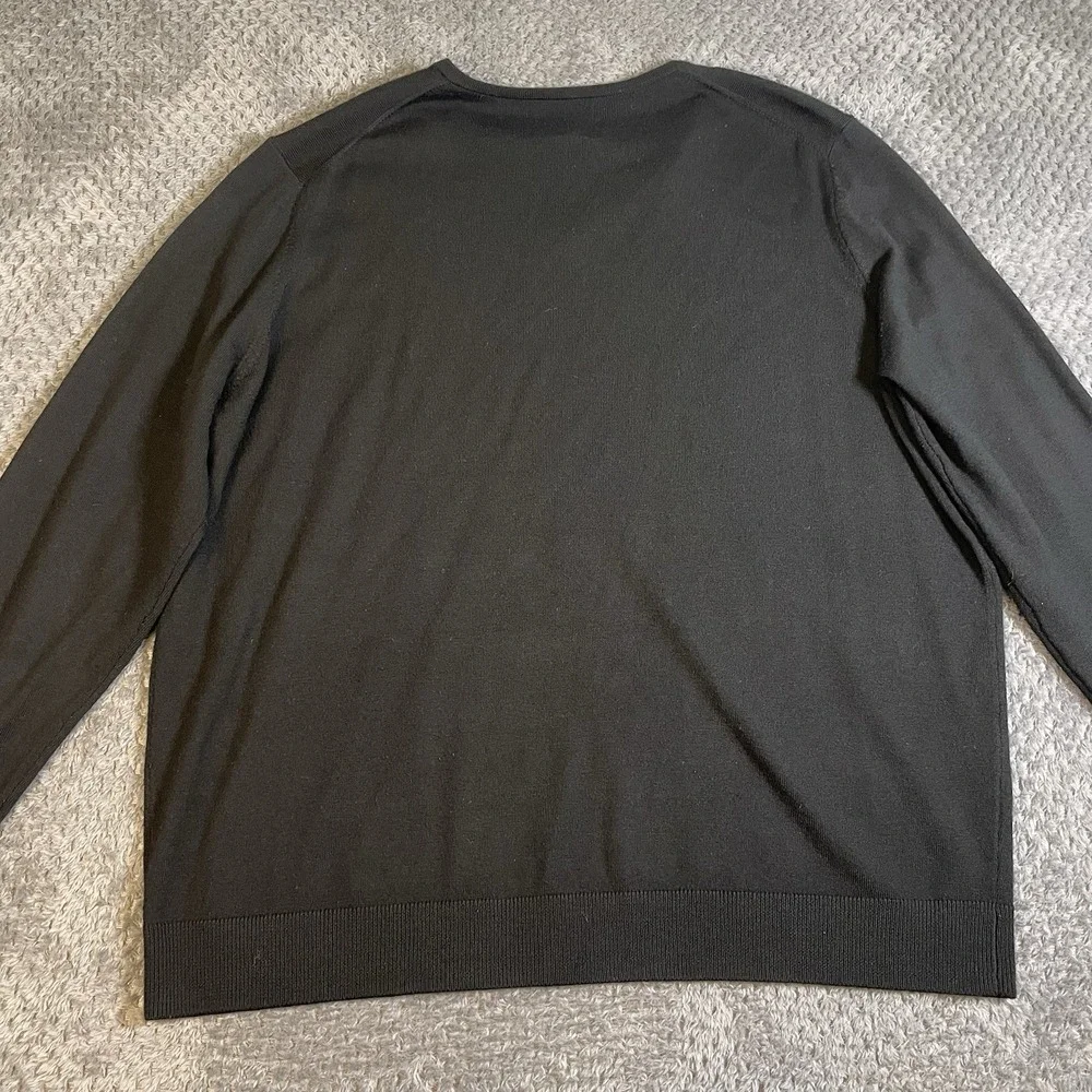 Nordstrom Men Shop Sweater Men's Size XXL Black 100% Italian Merino Wool Classic